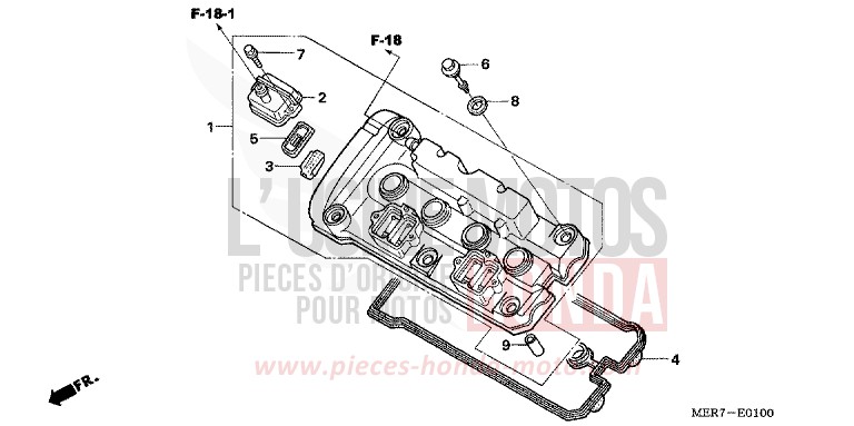 ZYLINDERKOPFDECKEL (CBF600S6/SA6/N6/NA6) von CBF600N ABS QUASAR SILVER METALLIC (NHA48) von 2006